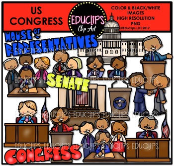 Preview of US Congress Clip Art Bundle {Educlips Clipart}