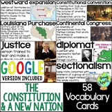 US Constitution & A New Nation Vocabulary Word Wall Cards 
