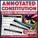 7 Articles of the US Constitution, Bill of Rights & Amendm