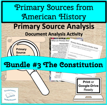 Preview of US Constitution Civics Gov't History Primary Source Document Analysis Bundle