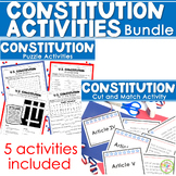 US Constitution Day Activities Bundle | Cut & Sort Crosswo