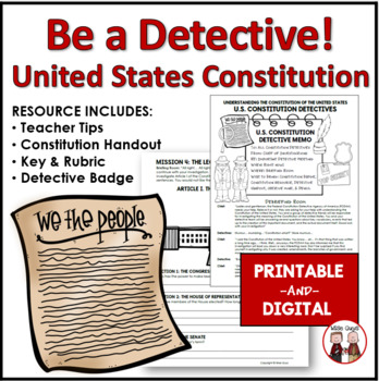Preview of US Constitution Activity - Constitution Detectives
