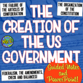 US Constitution PowerPoint and Notes Activity PLUS Teacher Guide