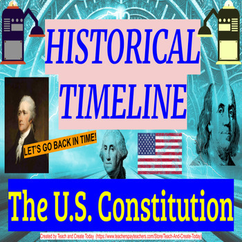 Preview of US Constitution Social Studies American History Timeline Activity and Worksheet