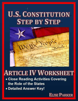 Preview of DISTANCE LEARNING U.S. Constitution Step by Step -- Article IV Worksheet