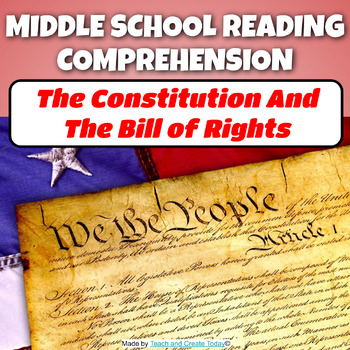 Preview of US Constitution and Bill of Rights Middle School Reading Comprehension Passages