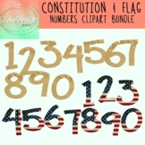 US Constitution and USA Flag Numbers Clipart Set BUNDLE - 