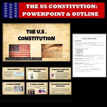Preview of US Constitution powerpoint and notes outline