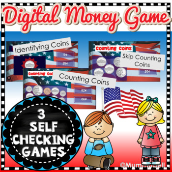 Preview of US Counting Coins - Digital Self-Checking Games
