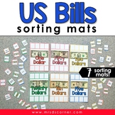 US Dollar Bills Sorting Mats [6 mats included] | US Money 