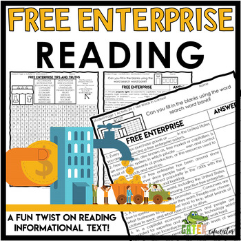 Preview of US Economy Free Enterprise System | Reading Comprehension Word Search | Writing
