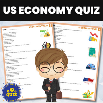 Preview of US Economy Quiz | Economics and Business Quiz | Finance and Economy