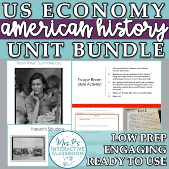 Preview of US Economy Thematic Bundle for US History (Distance Learning!)