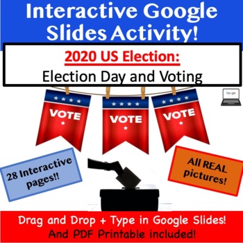 Preview of US Election Day and Voting 2020  Google Slides and PDF_ Digital and Print