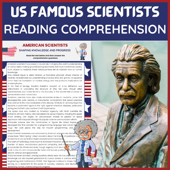 US Famous Scientists Reading Comprehension Worksheet American Famous Scientist