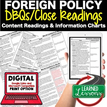 Preview of US Foreign Policy DBQ Reading Activity Google Civics DBQ Close Reading
