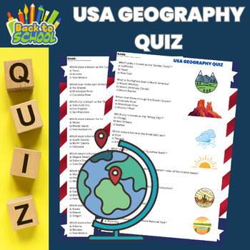 Preview of American USA Geography Quiz