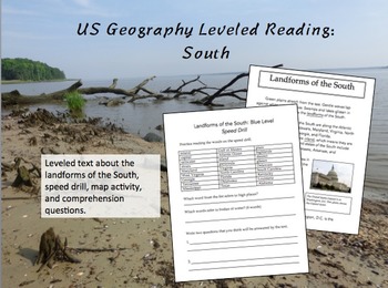 Preview of US Geography Leveled Readings South