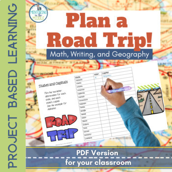 Preview of US Geography Road Trip - Plan a Vacation - Map Skills - Travel Project