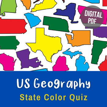 Preview of US Geography | States and Capitals Quiz | United States Coloring Page