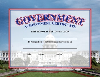 Preview of US Government Academic Achievement Award/Certificate