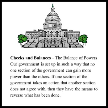 US Government Checks and Balances Worksheet by The Schoen Beautiful