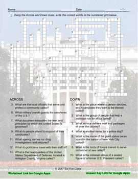 Forms Of Government Crossword Worksheets Teaching Resources Tpt