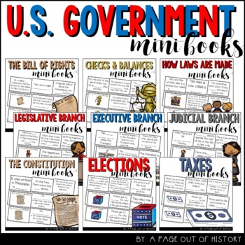 Preview of US Government Mini Books Bundle for Social Studies