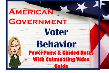 Preview of US Government & Politics Voter Behavior PowerPoint Guided Notes Quiz Video