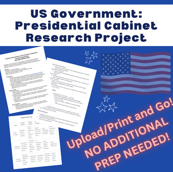 Preview of US Government Presidential Cabinet Research Project