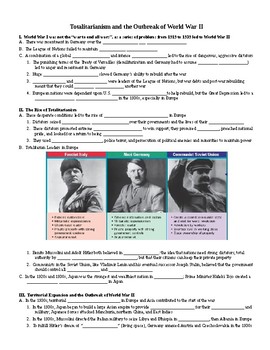US HIS UNIT 11 LESSON 1 Totalitarianism WWII Outbreak GUIDED NOTES