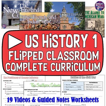 Preview of US History 1 Flipped Classroom Digital Video Curriculum