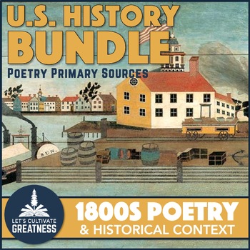 Preview of 1800s American Poetry Analysis & US History Primary Source Bundle