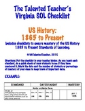 U.S. History 1865 to Present VA SOL Checklist
