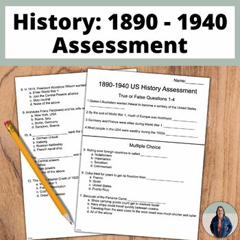 Preview of US History 1890-1940 Adapted Assessment for American History