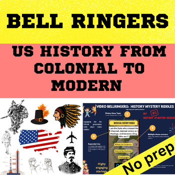 Preview of US History - 85 colonial to modern history Riddle BellRingers video's