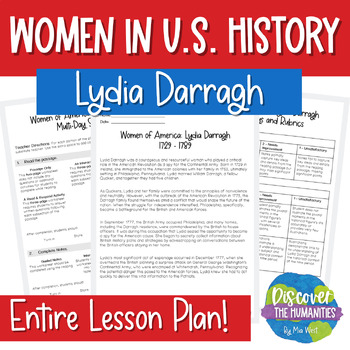 Preview of US History American Revolution Reading Activity | Lydia Darragh Biography