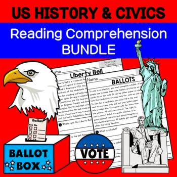 Preview of American Symbols (US History) and Civics Reading Comprehension Bundle
