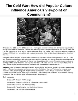 Preview of US History: American Views on Communism DBQ Activity