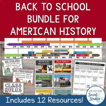Preview of United States History Back to School Bundle | US History Posters and Activities