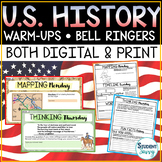 US History Timeline Maps Morning Work Activities Bell Ring