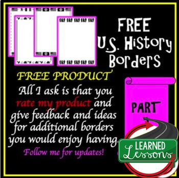 Preview of US History Borders PART 3 FREE 1920s, WWI, WWII, Cold War