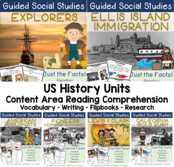 Preview of Guided Social Studies: US History Bundle