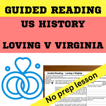 Preview of US History Civil Rights  - Loving v Virginia Decision Guided Reading Worksheet