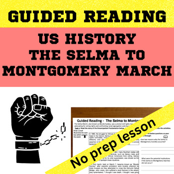Preview of US History Civil Rights - The Selma to Montgomery March Guided Reading Worksheet