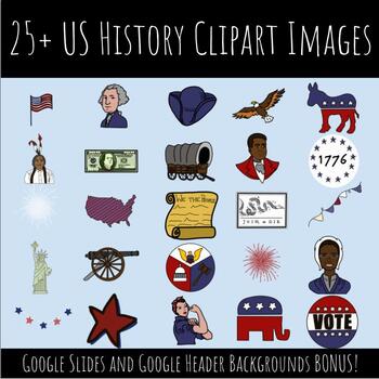Preview of US History Clipart (Includes Slides Backgrounds and Headers!)