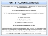 U.S. History - Colonial America Unit - Jamestown to the Bo
