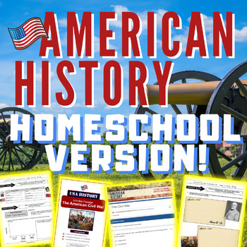 Preview of American History Course - HOMESCHOOL VERSION - Units, Projects, Activities, Test