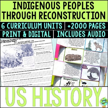 Preview of US History Curriculum Indigenous Peoples through Reconstruction Units - Lessons