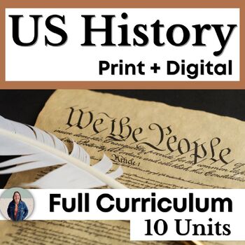Preview of US History Curriculum Yearlong Editable Differentiated to Support All Students
